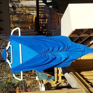 VENUS Royal Blue Ruched V  Neck Bodysuit Sz L